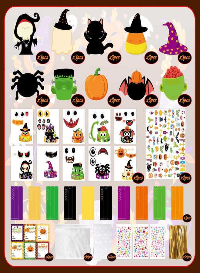 Eternity sky 30 Sets Halloween Crafts - DIY Headbands Paper Crown Hat Art Kit Set with Stickers for Party Favors - Image 3